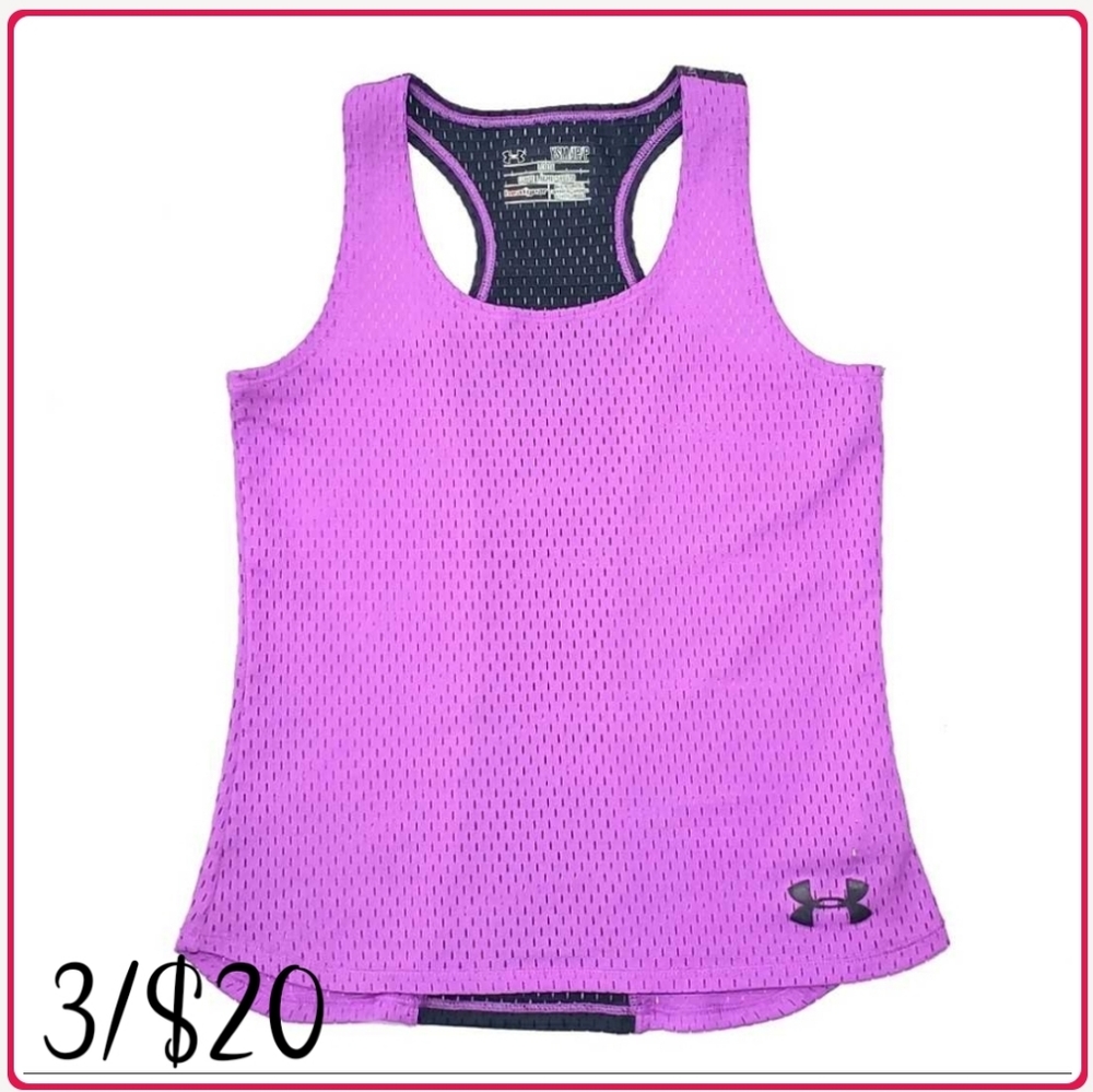 Under Armour Purple Girls Youth Mesh Racerback Medium